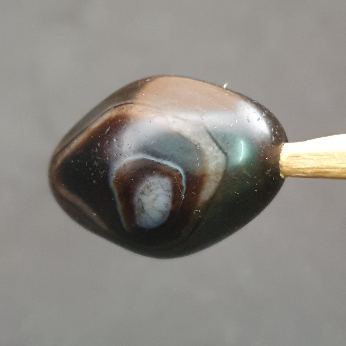 Perle Vintage Naturelle en Agate Suliemani pour Amulette