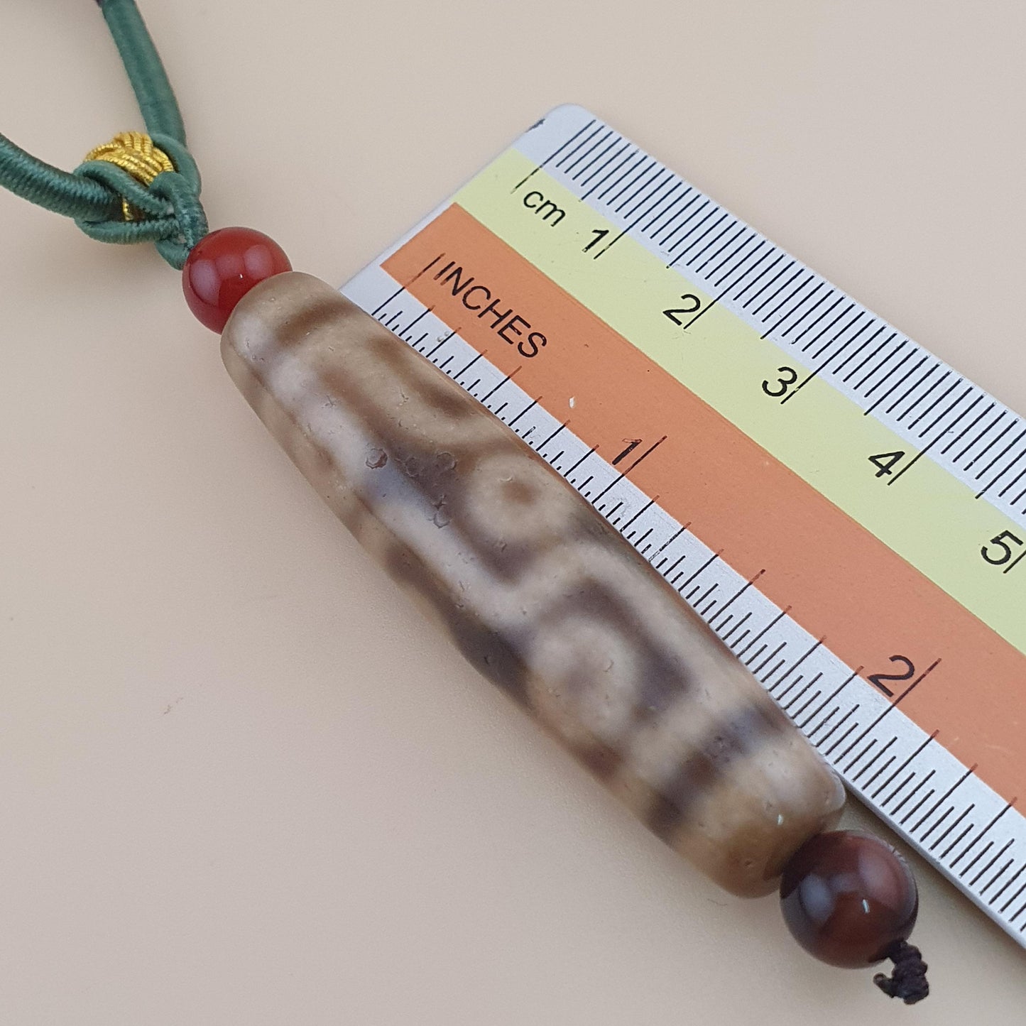 Vintage 9 Augen Himalaya Tibet Achat Dzi Perle Amulett Anhänger Halskette