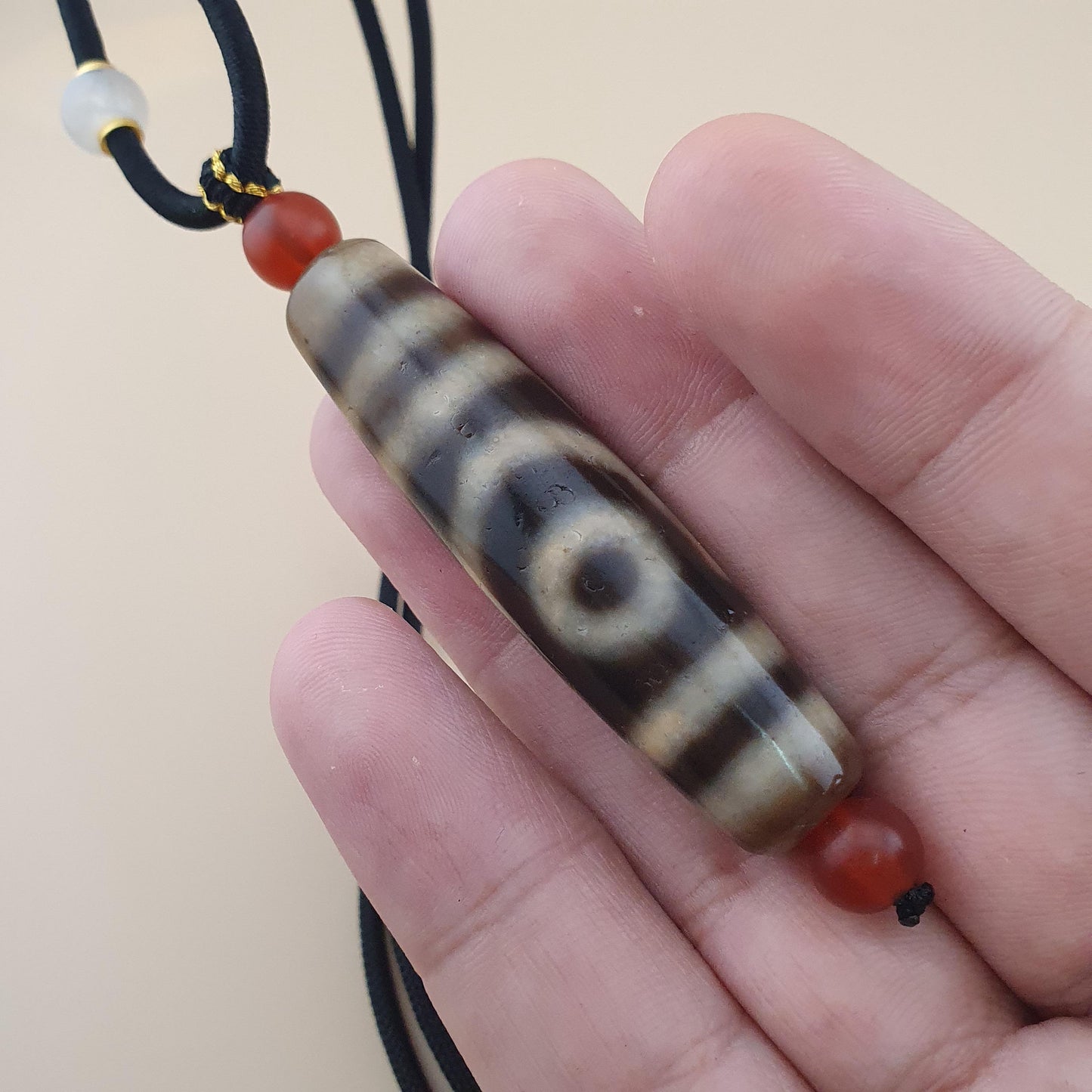 Vintage Himalayan Tibetan 2 Eyes Agate Dzi Bead Amulet