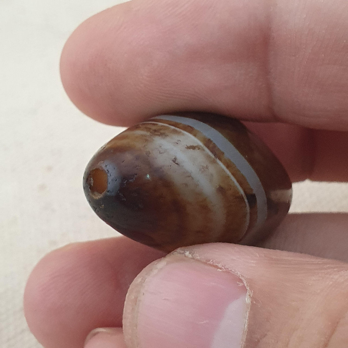 Amulette vintage en agate œil de Souleiman