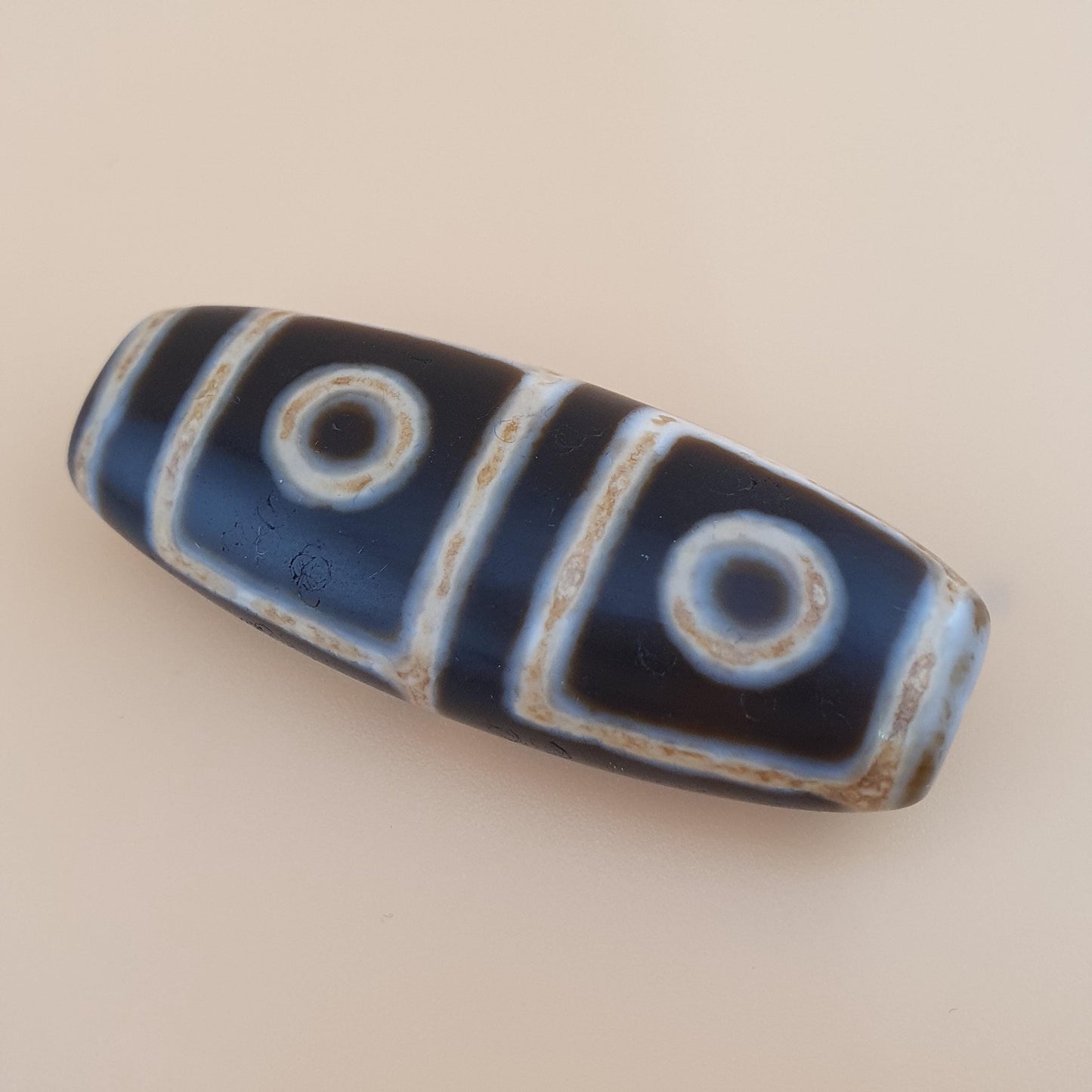 Vintage 4 Augen Himalaya Tibet Achat Perlen Amulett