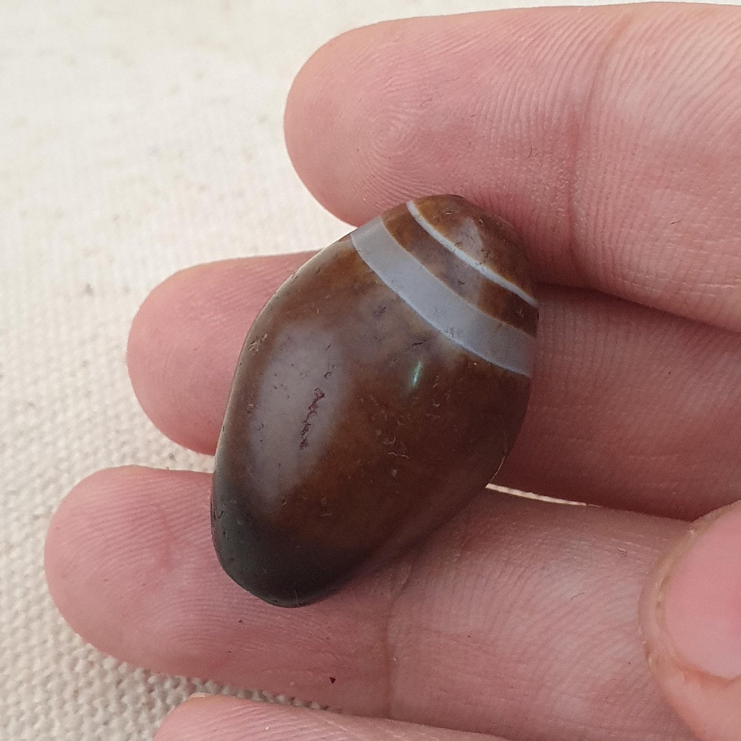 Vintage Suliemani Achat Anhänger: Augenstein Amulett Perle