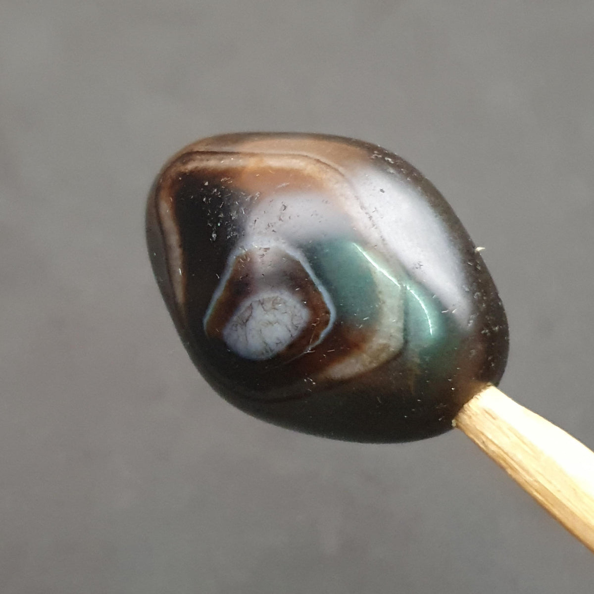 Perle Vintage Naturelle en Agate Suliemani pour Amulette