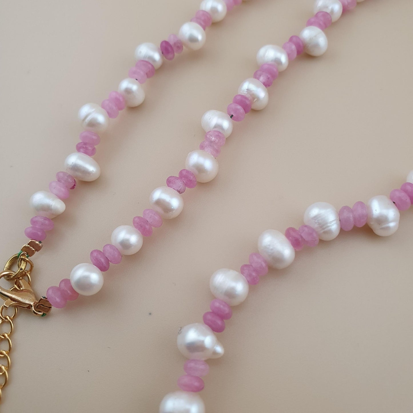 Delicate Pearl & Rose Quartz Necklace