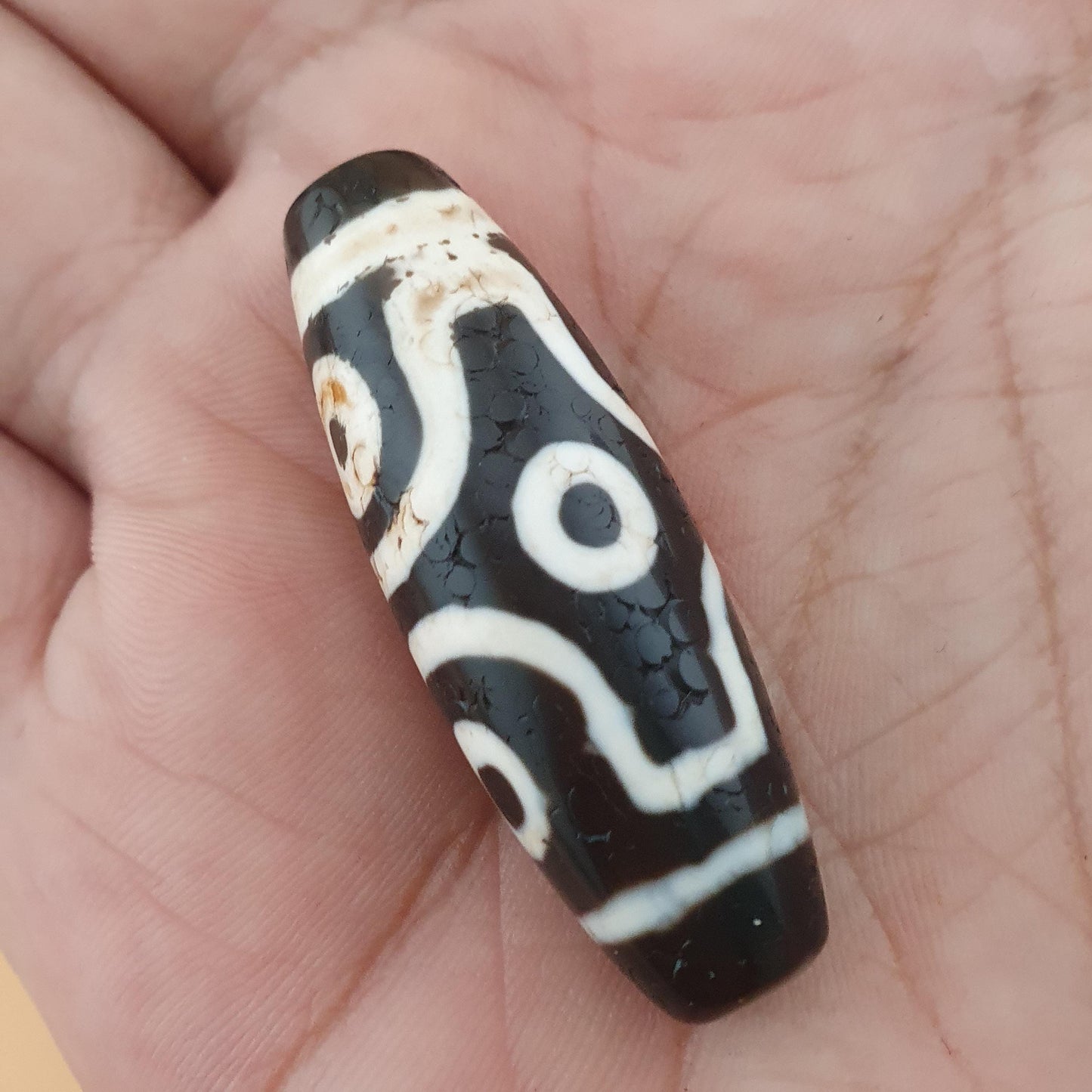 Vintage Himalaya 6 Augen tibetische Achat Dzi Perle Amulett